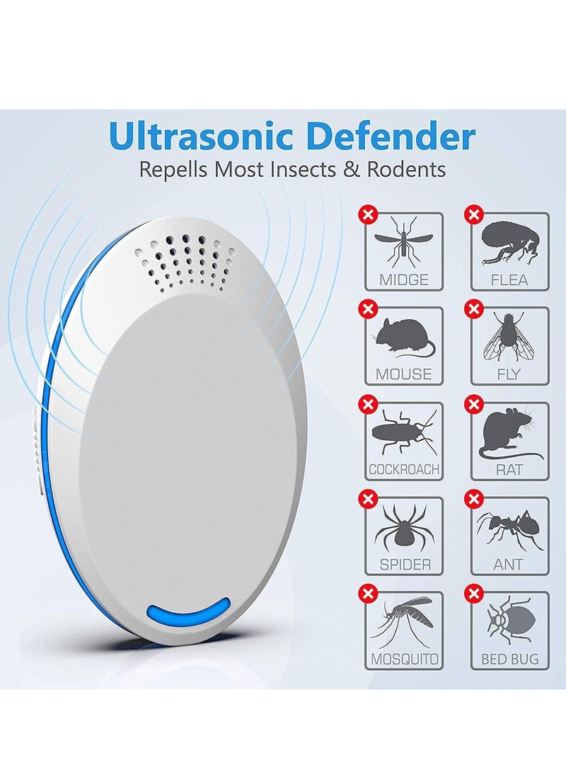 Ultrasonic Pest Repeller Plug in Electronic Insect Control Defender 2Pack Roach Bed Bug Mouse Rodent Mosquito Killer Indoor