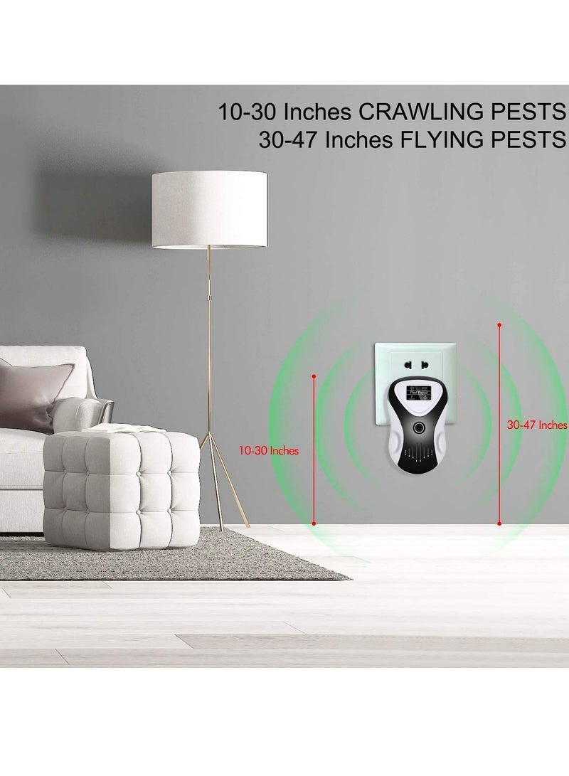 Dual Ultrasonic Pest Repeller 4 Frequencies Safe for Humans and Pets Perfect to get rid of All types of Rodents and Insects Mosquitoes and More 2 Pack