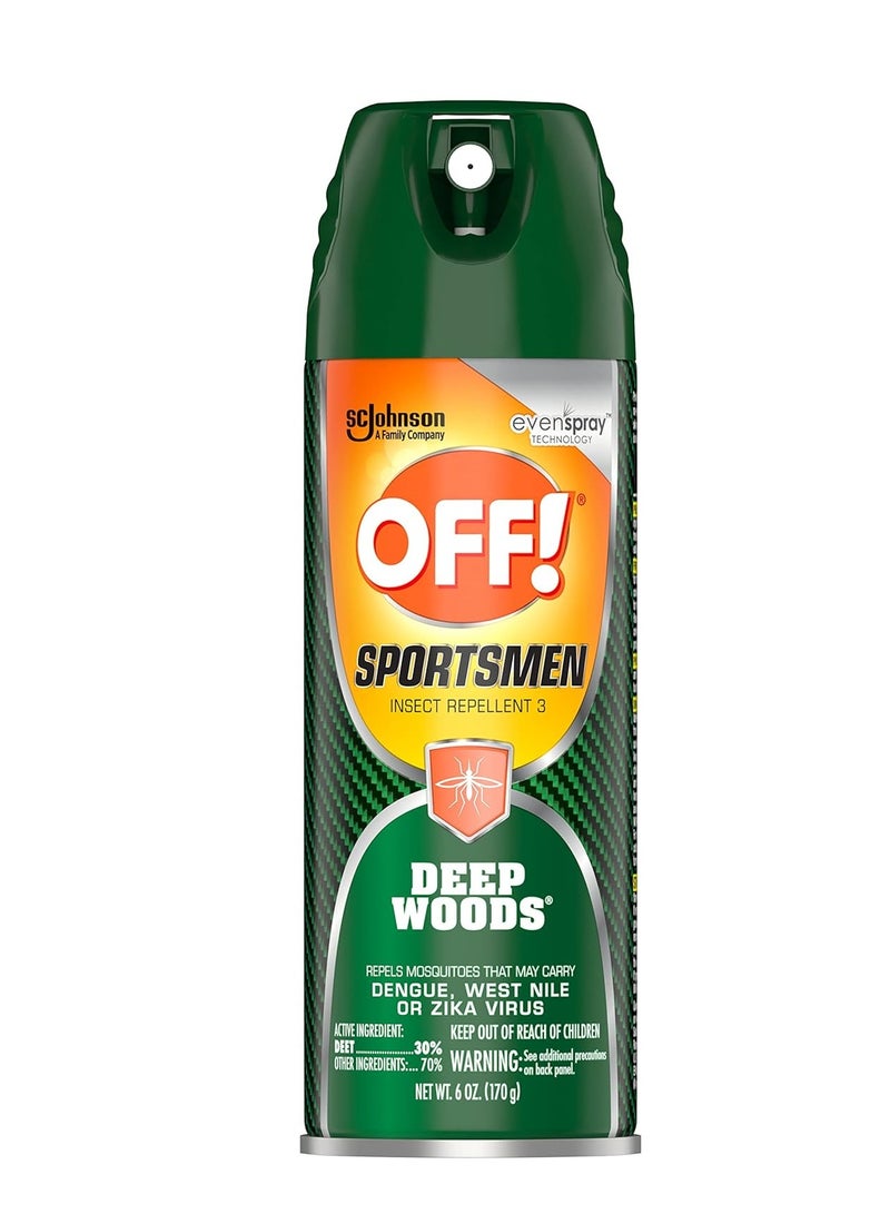 OFF! Deep Woods Sportsmen Insect Repellent Aerosol, Bug Spray Containing 30% Deet, Protects Against Mosquitoes, 6 Oz, 4 Count