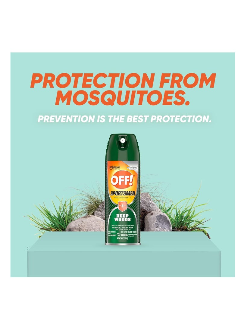 OFF! Deep Woods Sportsmen Insect Repellent Aerosol, Bug Spray Containing 30% Deet, Protects Against Mosquitoes, 6 Oz, 4 Count