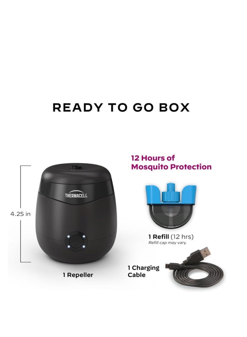 Thermacell Patio Shield Mosquito Repellent E-Series Rechargeable Repeller; 20’ Mosquito Protection Zone; Includes 12-Hour Repellent Refill; No Spray, Flame or Scent; Bug Spray Alternative