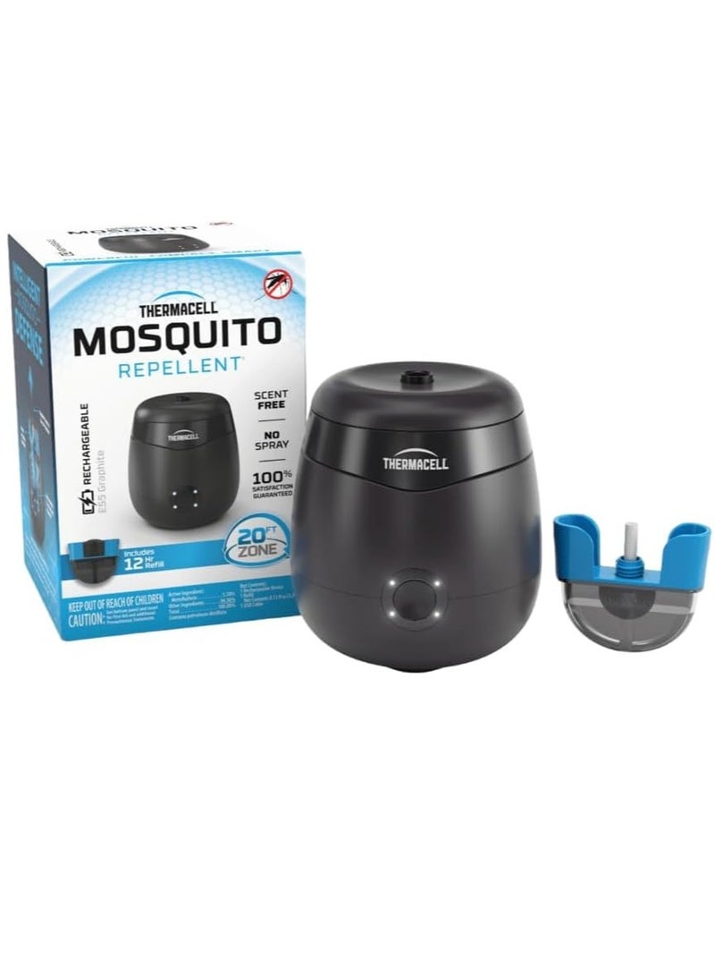 Thermacell Patio Shield Mosquito Repellent E-Series Rechargeable Repeller; 20’ Mosquito Protection Zone; Includes 12-Hour Repellent Refill; No Spray, Flame or Scent; Bug Spray Alternative