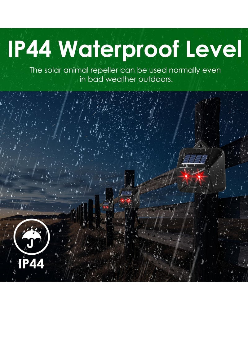 Solar Animal Repeller,Deter Nighttime Invaders with Flashing Red Lights,Humane and Effective,Coyote Repellent Devices Waterproof , Fox, Skunk from Yard Farm
