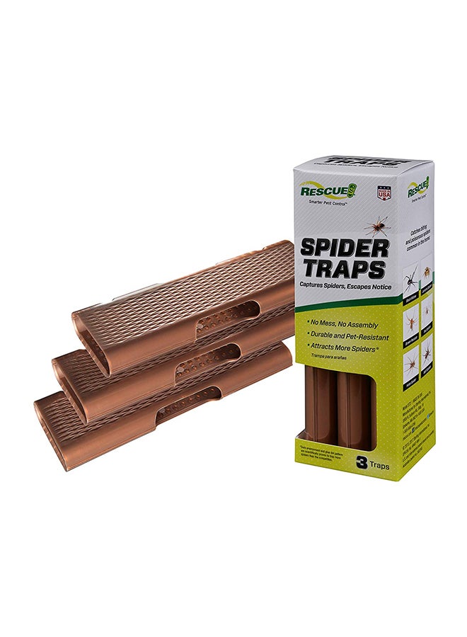 Pack Of 3 Non-Toxic Spider Trap Brown 7.5 x 2.5 x 2.5inch