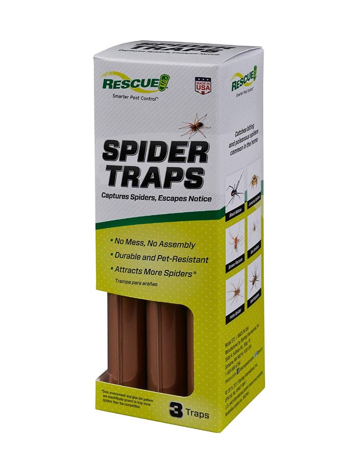 Pack Of 3 Non-Toxic Spider Trap Brown 7.5 x 2.5 x 2.5inch