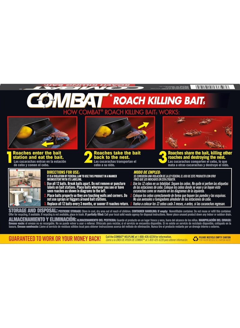 Combat Roach Killing Bait Stations for Roaches, 12 Count