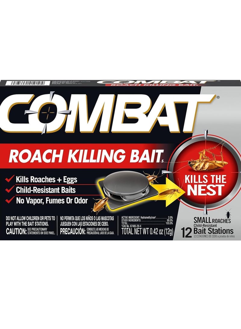 Combat Roach Killing Bait Stations for Roaches, 12 Count