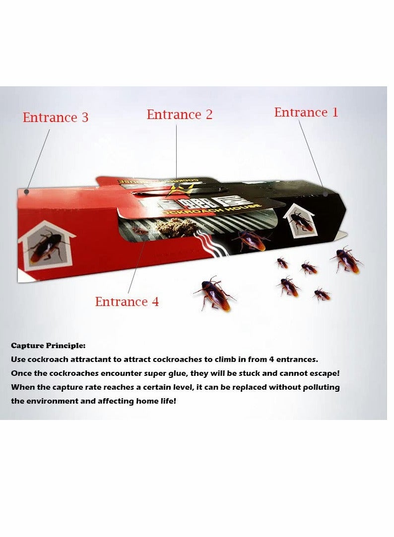 Cockroach Traps, 10 Pcs Cockroach Trap Killer House Pest Control Strong Sticky Glue Traps with Non-Toxic Bait Premium Spiders Ants Cockroach Killer