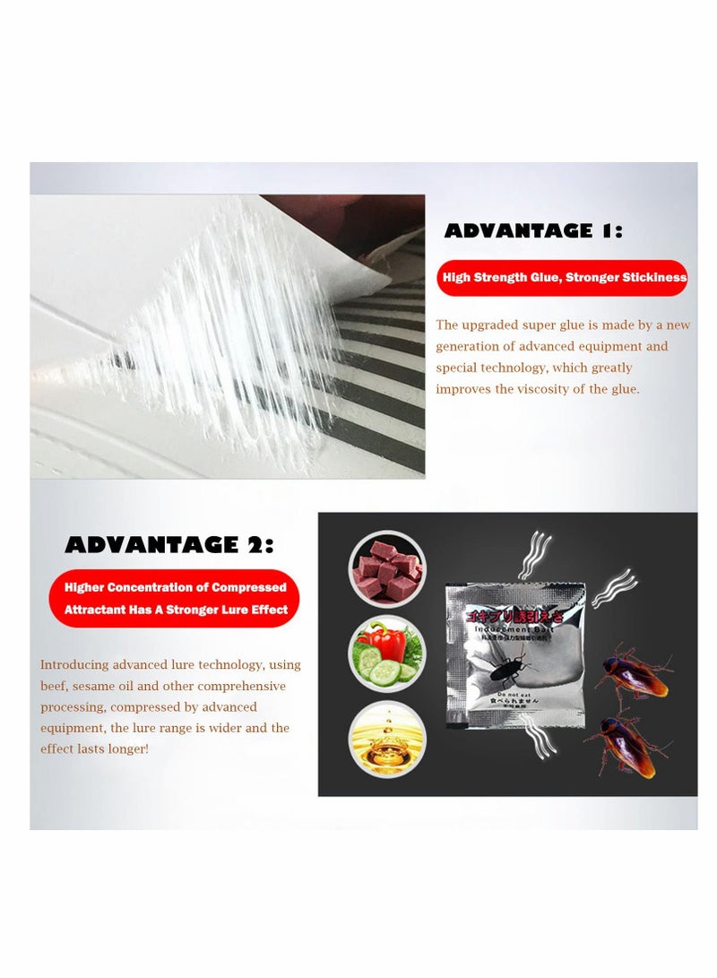 Cockroach Traps, 10 Pcs Cockroach Trap Killer House Pest Control Strong Sticky Glue Traps with Non-Toxic Bait Premium Spiders Ants Cockroach Killer
