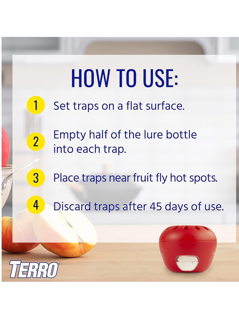 TERRO T2502 ready to use indoor fruit fly trap with built in window 2 traps 90 day lure supply