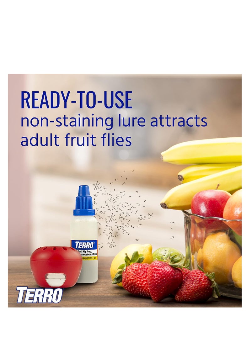 TERRO T2502 ready to use indoor fruit fly trap with built in window 2 traps 90 day lure supply