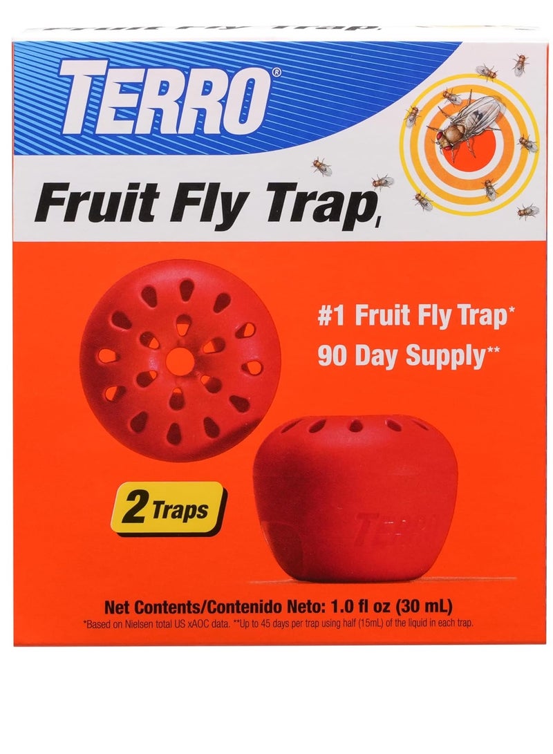 TERRO T2502 ready to use indoor fruit fly trap with built in window 2 traps 90 day lure supply