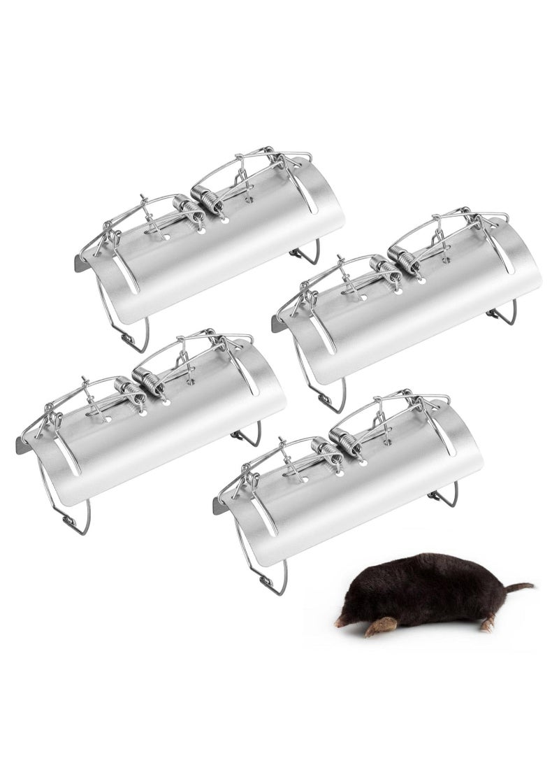 2 Pack Tunnel Mole Trap Gopher Trap Metal Tactical Vole Traps Outdoor Reusable Gopher Killer Keep Moles Out of Yard Lawn Garden