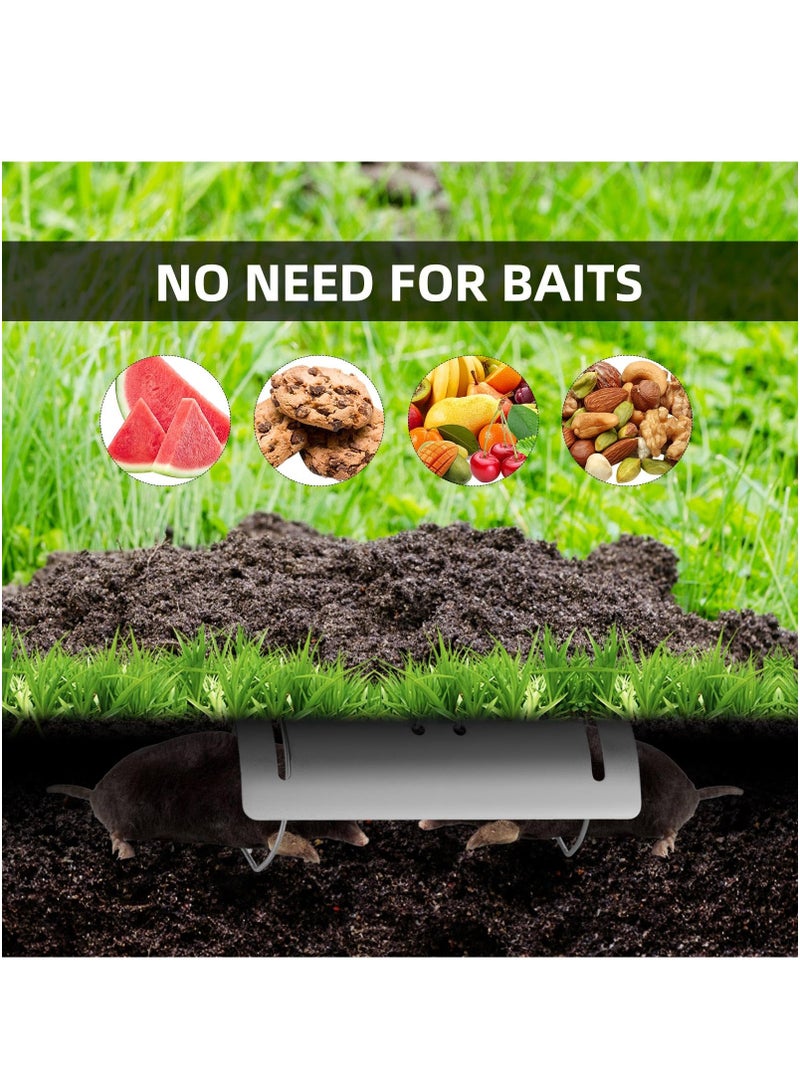2 Pack Tunnel Mole Trap Gopher Trap Metal Tactical Vole Traps Outdoor Reusable Gopher Killer Keep Moles Out of Yard Lawn Garden