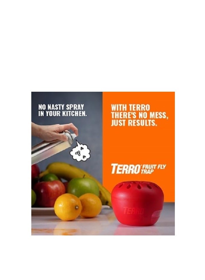 TERRO T2503SR Ready-to-Use Indoor Fruit Fly Killer and Trap with Built in Window - 4 Traps + 180 day Lure Supply