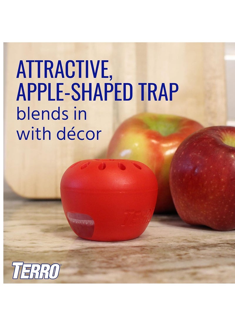 TERRO T2503SR Ready-to-Use Indoor Fruit Fly Killer and Trap with Built in Window - 4 Traps + 180 day Lure Supply