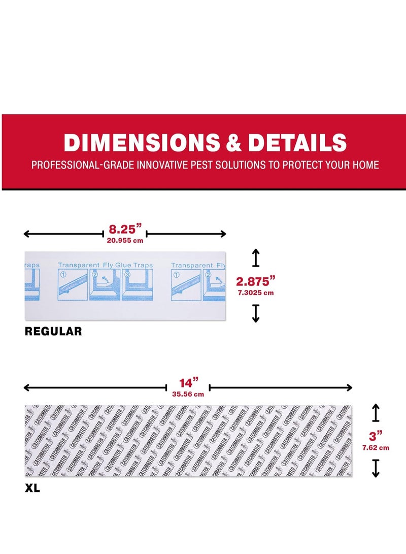 Window Fly Traps by Catchmaster - 12 Count, Ready to Use Indoors. Insect, Bugs, Fly & Fruit Fly Glue Adhesive Sticky Paper - Waterproof Easy Application Ready Disposable Non-Toxic