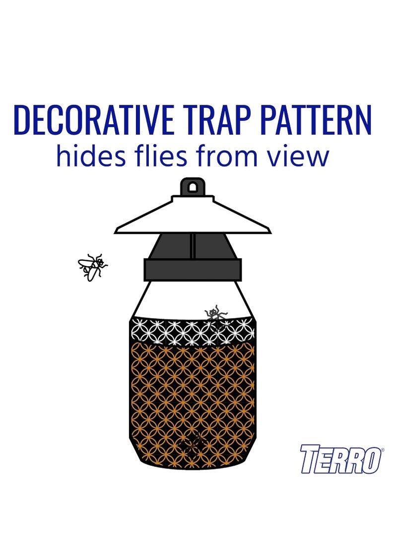 TERRO T380 Outdoor Reusable Fly Magnet Fly Trap - Poison Free Fly Killer and Trap with Bait