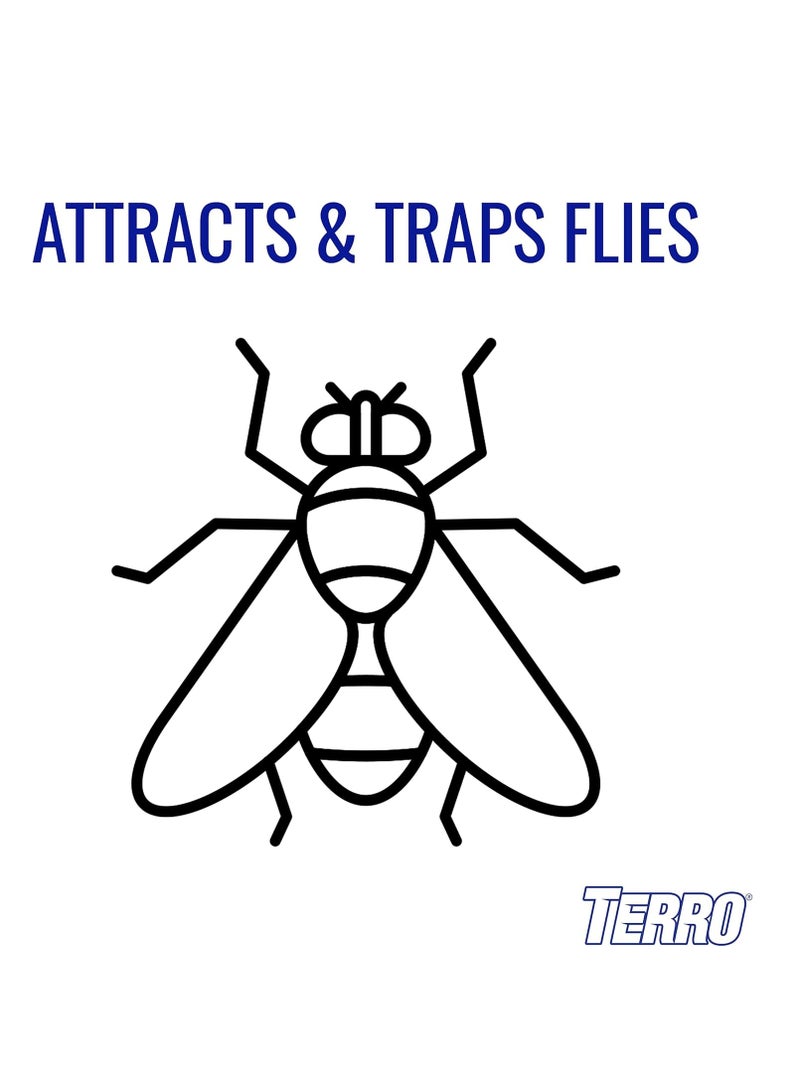 TERRO T518 Fly Magnet Sticky Fly Paper Fly Trap, 8 Count (Pack of 1)