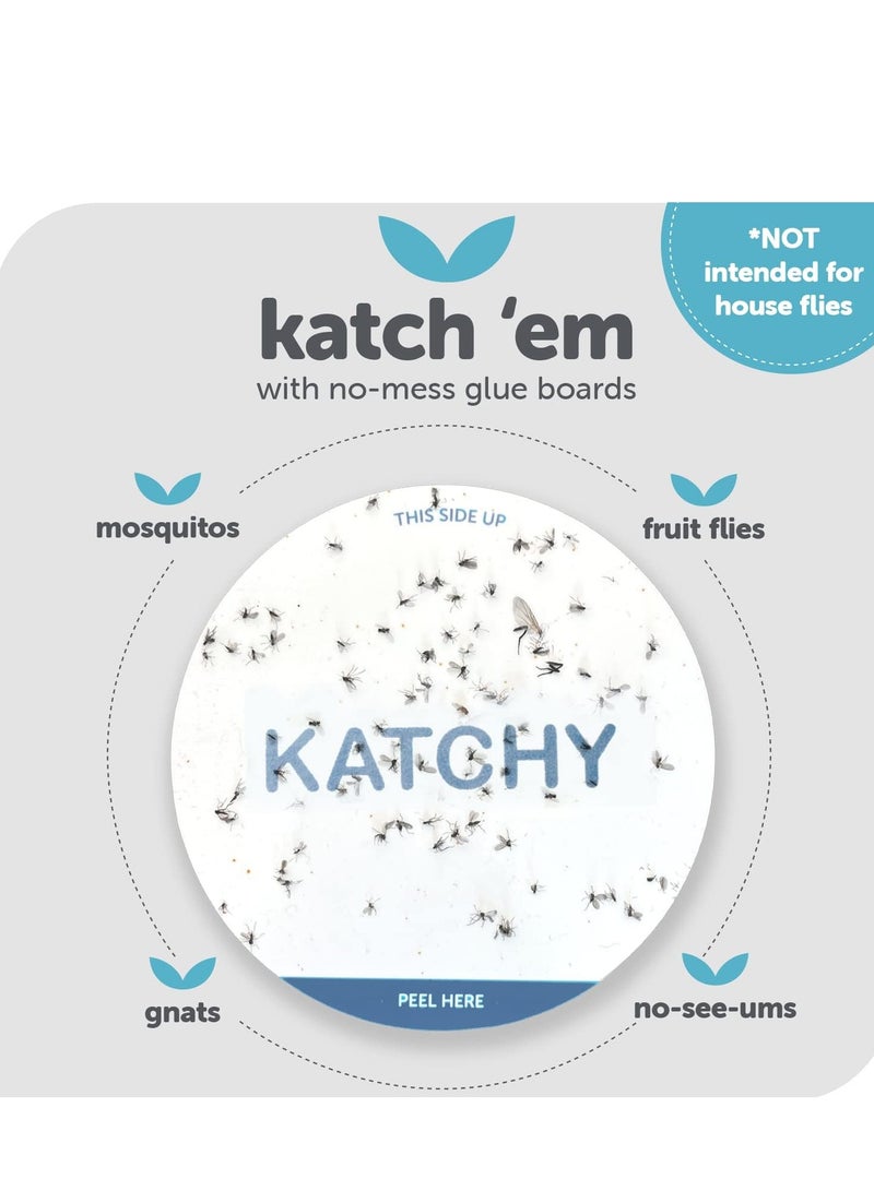 Katchy Original and Midnight Glue Board Refills (8 Pack) - Indoor Insect Trap Glue Board Refills for Mosquito, Gnat, Moth, Fruit Flies - Non-Zapper Traps for Buzz-Free Home