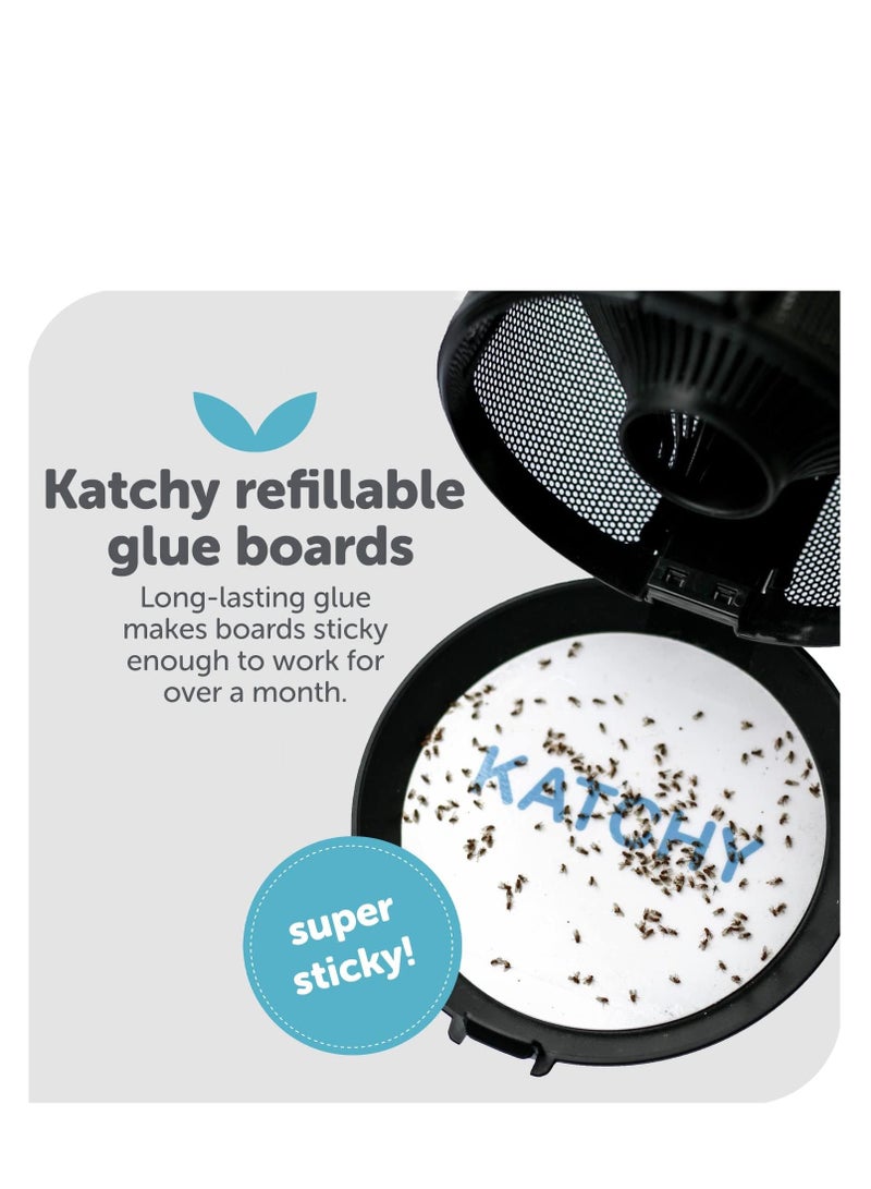 Katchy Original and Midnight Glue Board Refills (8 Pack) - Indoor Insect Trap Glue Board Refills for Mosquito, Gnat, Moth, Fruit Flies - Non-Zapper Traps for Buzz-Free Home