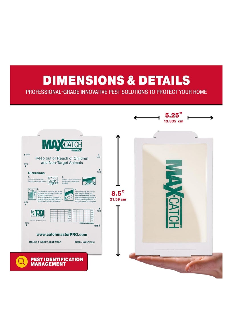 Pest Glue Trap by Catchmaster - 36 Boards Pre-Baited, Ready to Use Indoors. Rodent Mouse Rat Insect Sticky Adhesive Simple Easy Simple Non-Toxic - Made in the USA