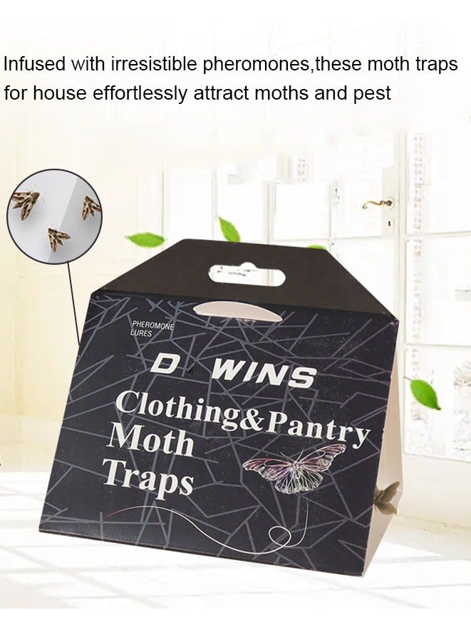 Pantry Moth Traps, 5 Moth Traps for Meal Moth Killer, Sticky Glue Flies Pest Food and Cupboard Moth Killer, Hook Design for Indoor Kitchen Closet, Non-toxic