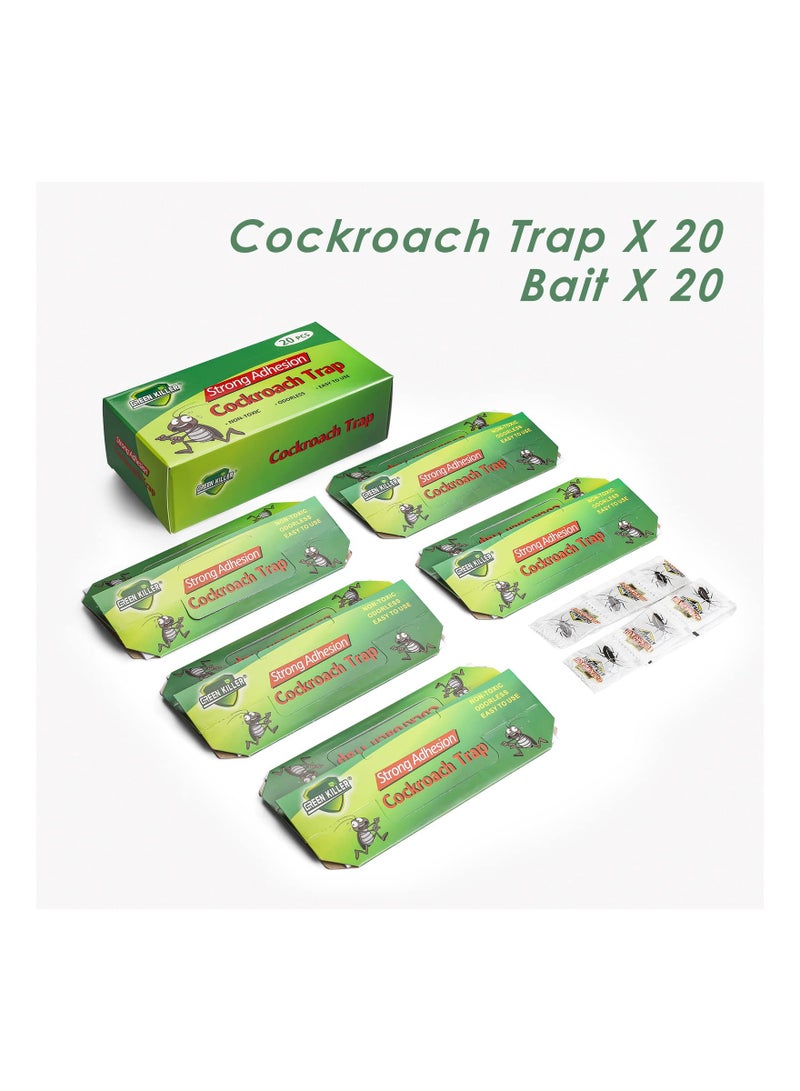 SYOSI 20Pcs Roach Trap, Cockroach Killer Indoor Home, Roach Motel, Friendly Indoor Pet Roach Killer for Roach, Ants, Spiders, Bugs, Beetles