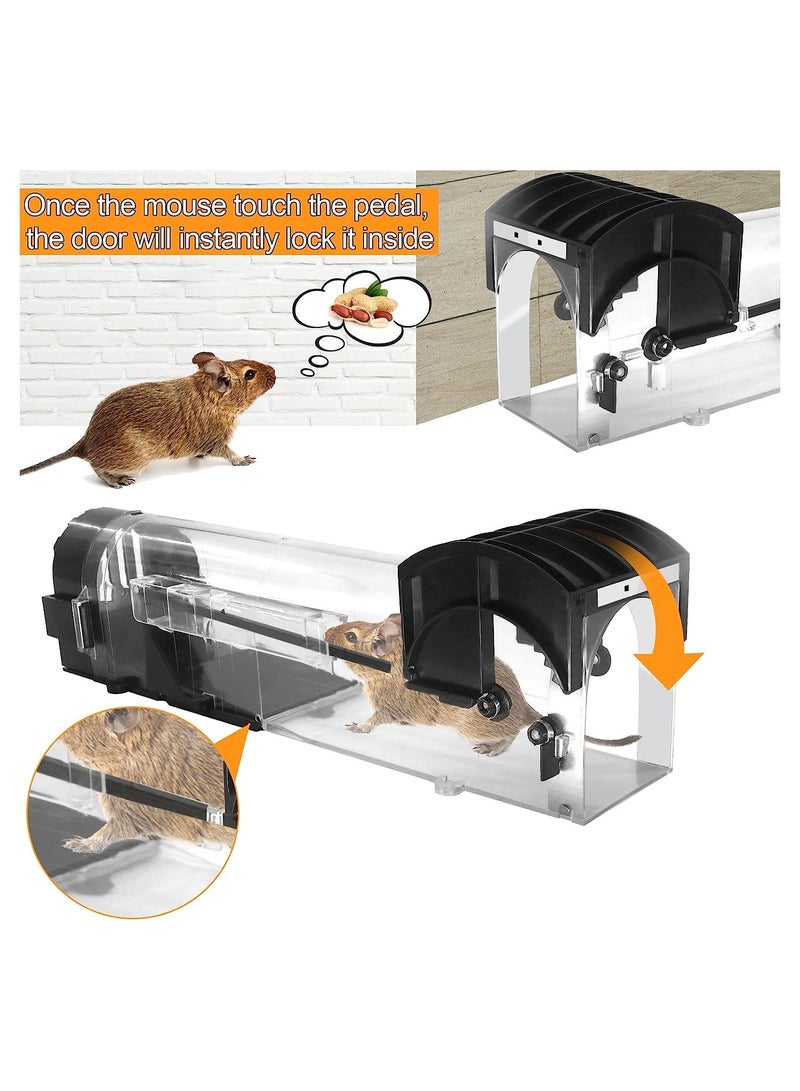 Humane Mouse Trap, Rat and Rodent Trap, Rat Poison Substitute, Easy Set Durable Traps, Safe for Children, Pets and Humans, 2Pcs