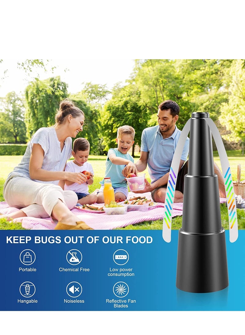 Tabletop Food Fans, 3 Height Adjustable Picnic Table Fans to Keep Food Clean, Portable Electric Fans for Home, Picnic, Restaurant, Party - 2 Pack