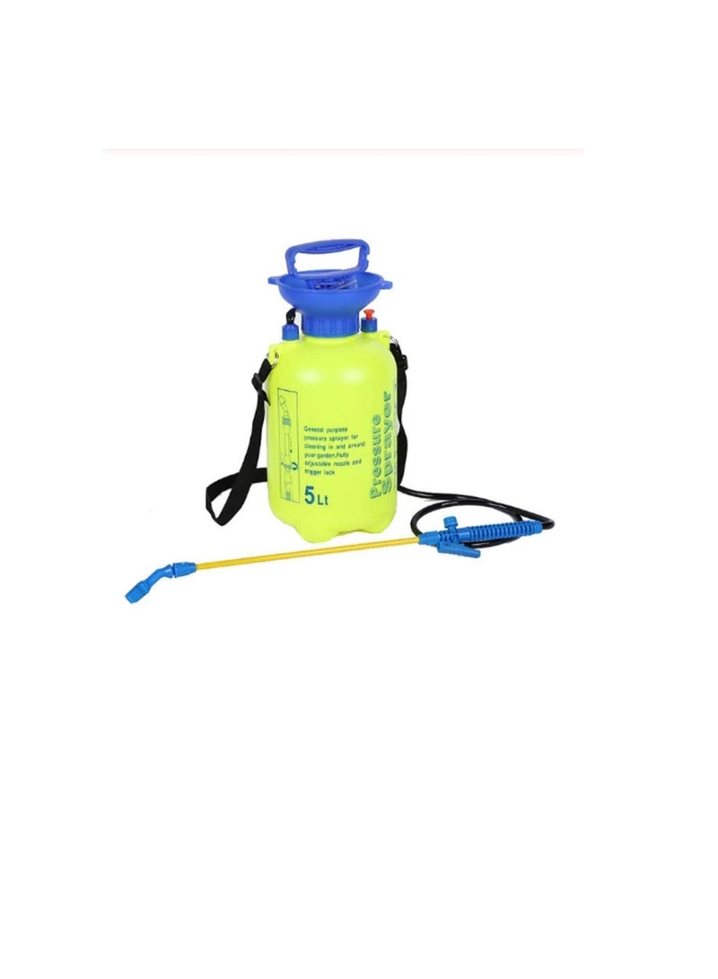 Lawn and Garden Portable Pressure Sprayer Pump for Herbicides Pesticides Fertilizers Mild Cleaning Solutions and Bleach Includes Shoulder Strap  5Ltr