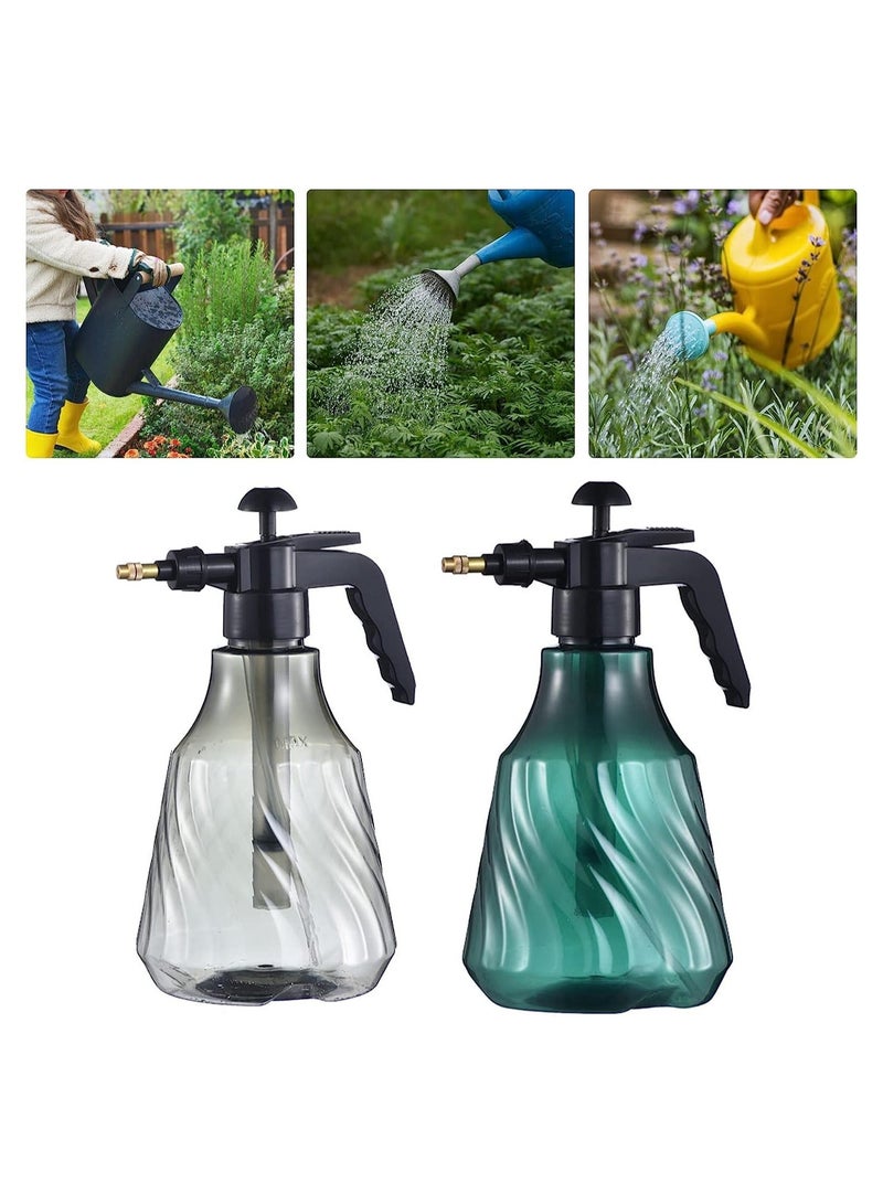 0.5 Gallon Hand Held Garden Sprayer, Manual Pump Pressure Water Sprayers with Adjustable Nozzle, Plastic Clear Watering Can for Lawn, Garden, Indoor and Outdoor Gardening, 2 Pack