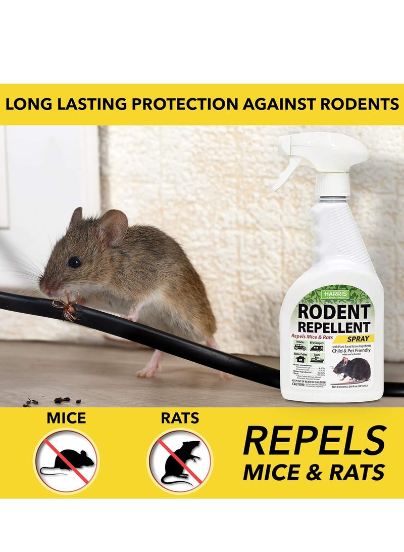 HARRIS peppermint oil mice & rodent repellent spray for house and car engines humane mouse trap substitute 20oz