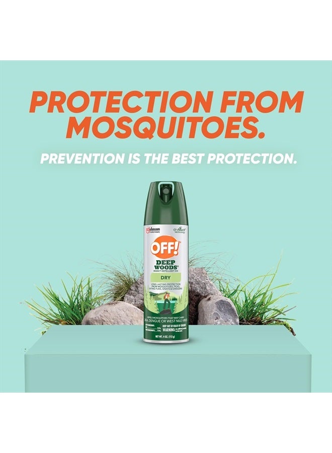 Deep Woods Insect Repellent Aerosol, Dry, Non-Greasy Formula, Bug Spray with Long Lasting Protection from Mosquitoes, 4 oz