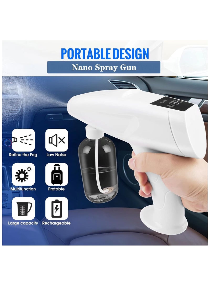 Portable Disinfectant Fogger, Handheld Rechargeable Nano Spray Fogger, Touch Screen Electric Sanitizer Spray Machine for Home, Office, School, Garden, Indoor and Outdoor (250ml)