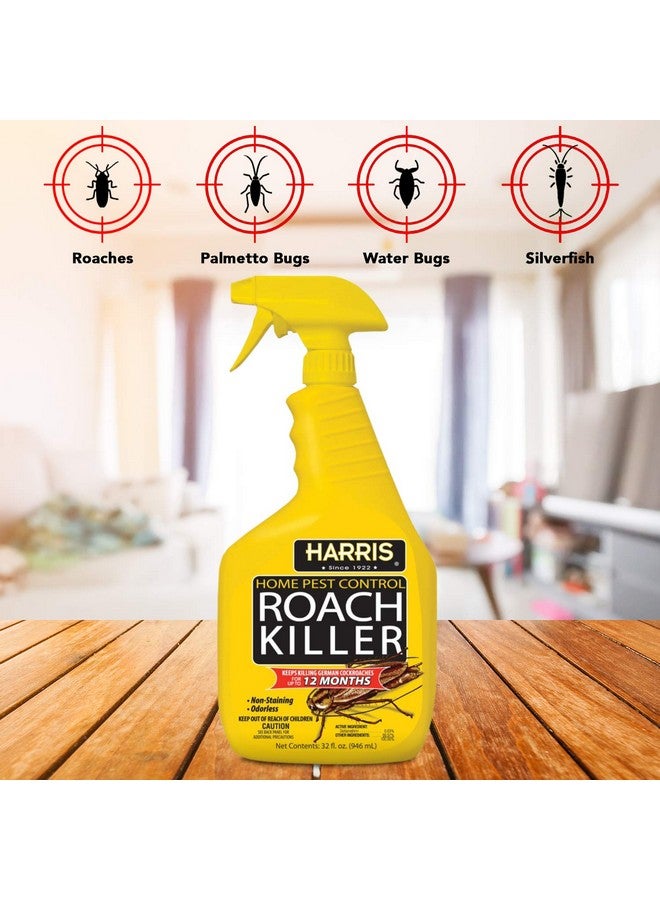 Roach Killer Liquid Spray With Odorless And Nonstaining 12Month Extended Residual Kill Formula (32Oz)