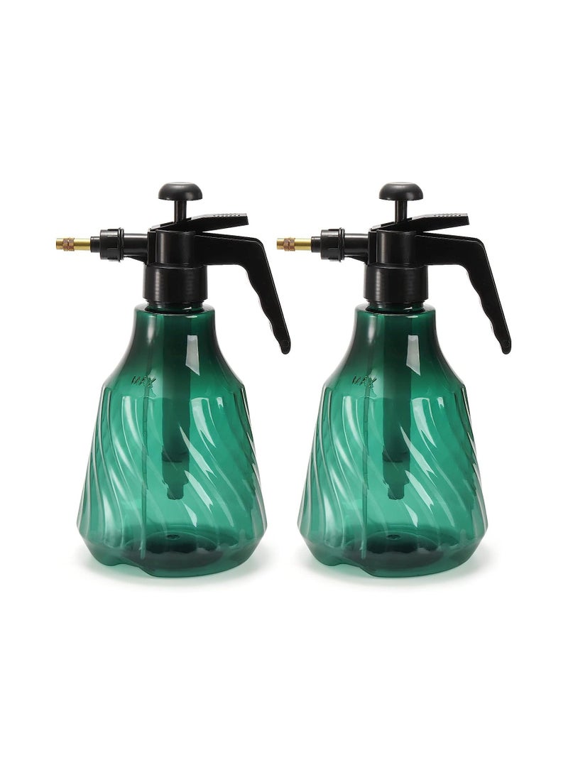 0.5 Gallon Hand Held Garden Sprayer, Manual Pump Pressure Water Sprayers with Adjustable Nozzle, Plastic Clear Watering Can for Lawn, Garden, Indoor and Outdoor Gardening, 2 Pack