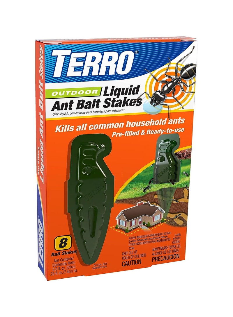 TERRO Outdoor  Liquid Ant Bait Stake Ant Killer Trap Common Household Ants  8 Ant Bait Stakes