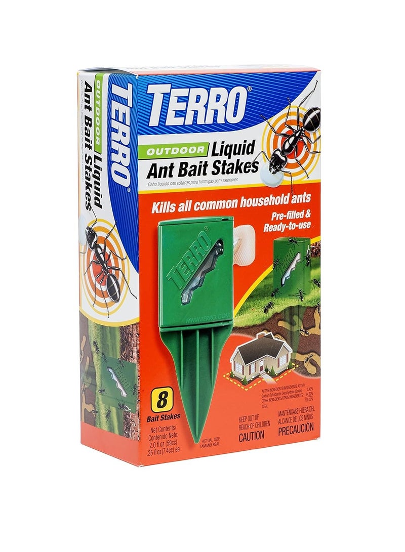 TERRO T1812 outdoor liquid ant killer bait stakes 8 traps