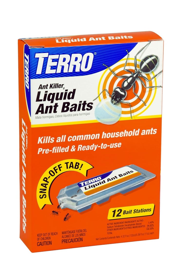 TERRO T300B Liquid Ant Killer, 12 Bait Stations