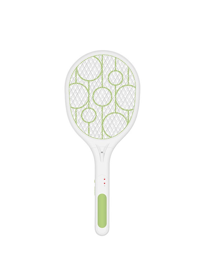 USB Rechargeable Electric Mosquito Swatter Handheld Mosquito Killer Bat with Three-layer Net Surface LED Bright Lighting Green 48.0x20.0x4.5cm