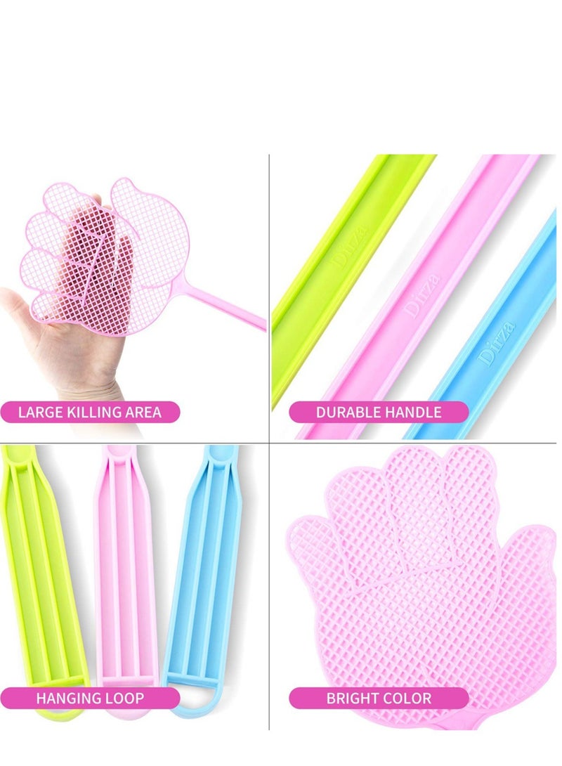 Fly Swatter - Funny Hand Shaped Fly Swatters -Durable - Colorful for Home/Indoor/Outdoor/Classroom/Office/Pack of 5