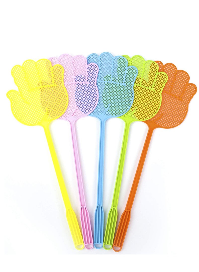 Fly Swatter - Funny Hand Shaped Fly Swatters -Durable - Colorful for Home/Indoor/Outdoor/Classroom/Office/Pack of 5