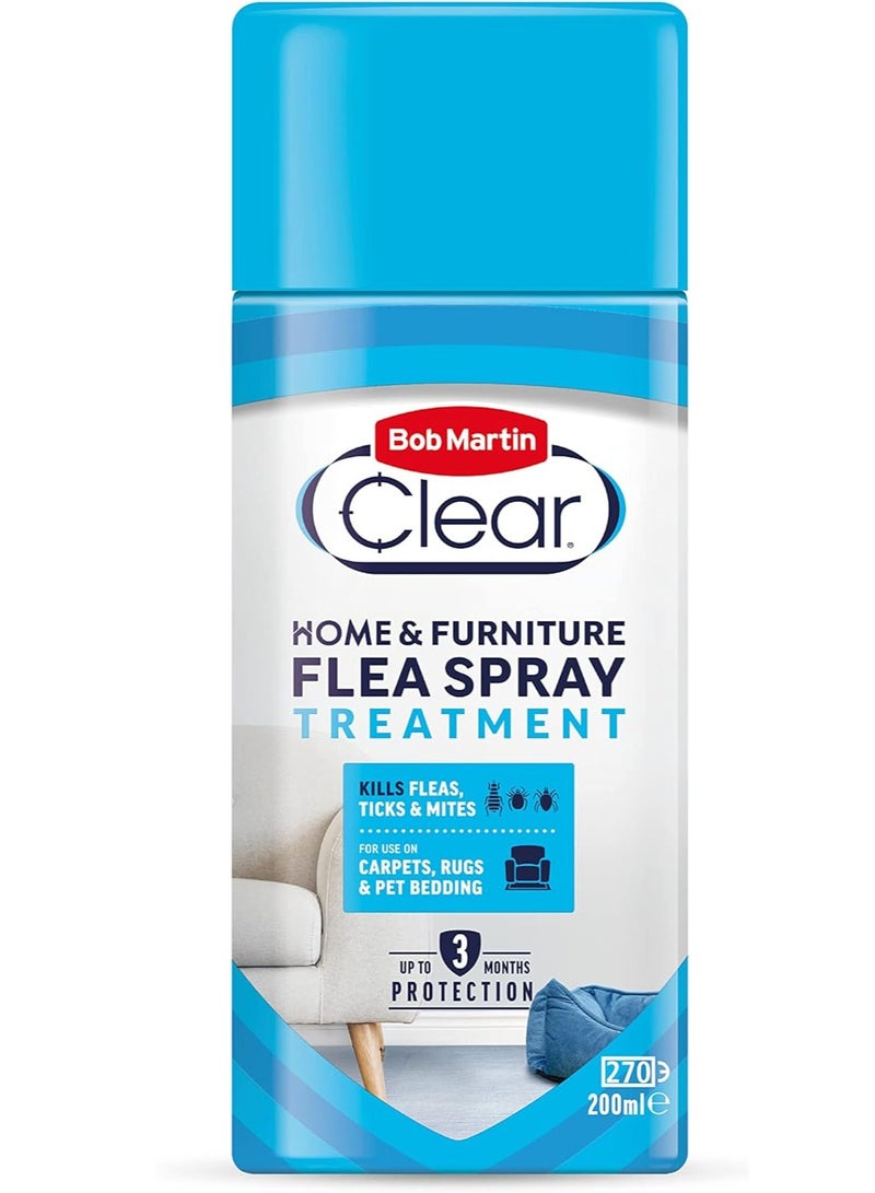 Clear Flea Spray Treatment For The Home 200 ML