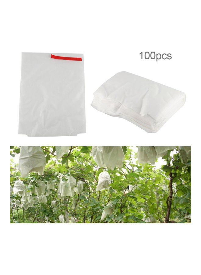 100-Piece Anti-Bird Waterproof Breathable Vegetable Fruit Protection Bag White