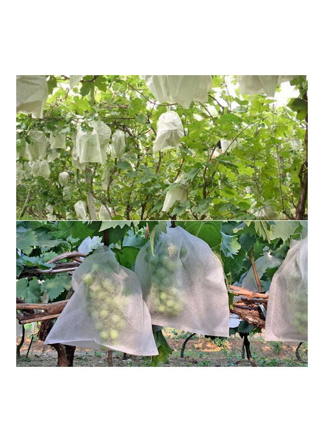 100-Piece Anti-Bird Waterproof Breathable Vegetable Fruit Protection Bag White