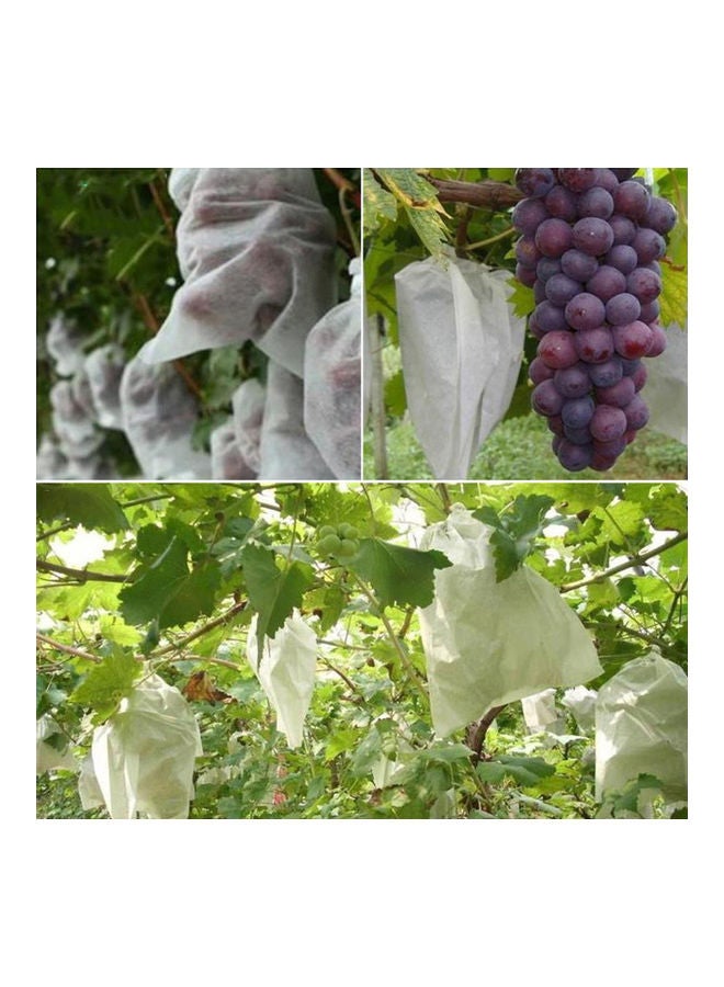 100-Piece Anti-Bird Waterproof Breathable Vegetable Fruit Protection Bag White