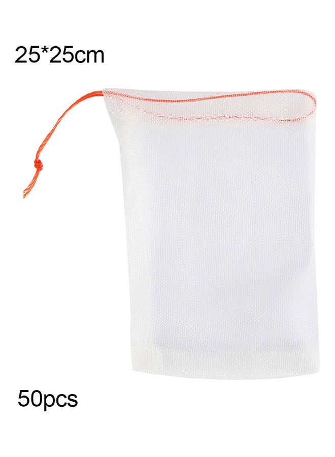 50-Piece Net Bag Cover Insect Protection White