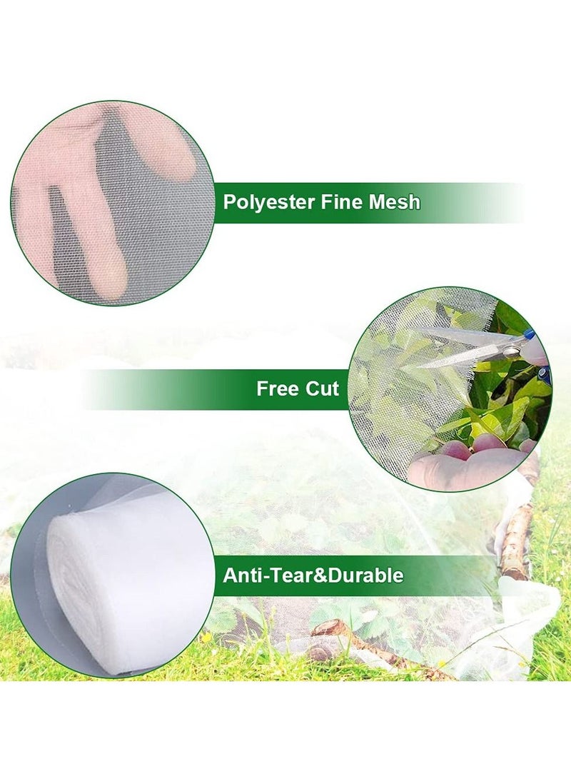 Insect Protection Net, Breathable Garden Vegetable Plant Protect Netting Portable Plant Protection Netting Grow Tunnel Fine Mesh Greenhouse Plant Barrier for Plants Vegetable Fruit (2.5M*6M)