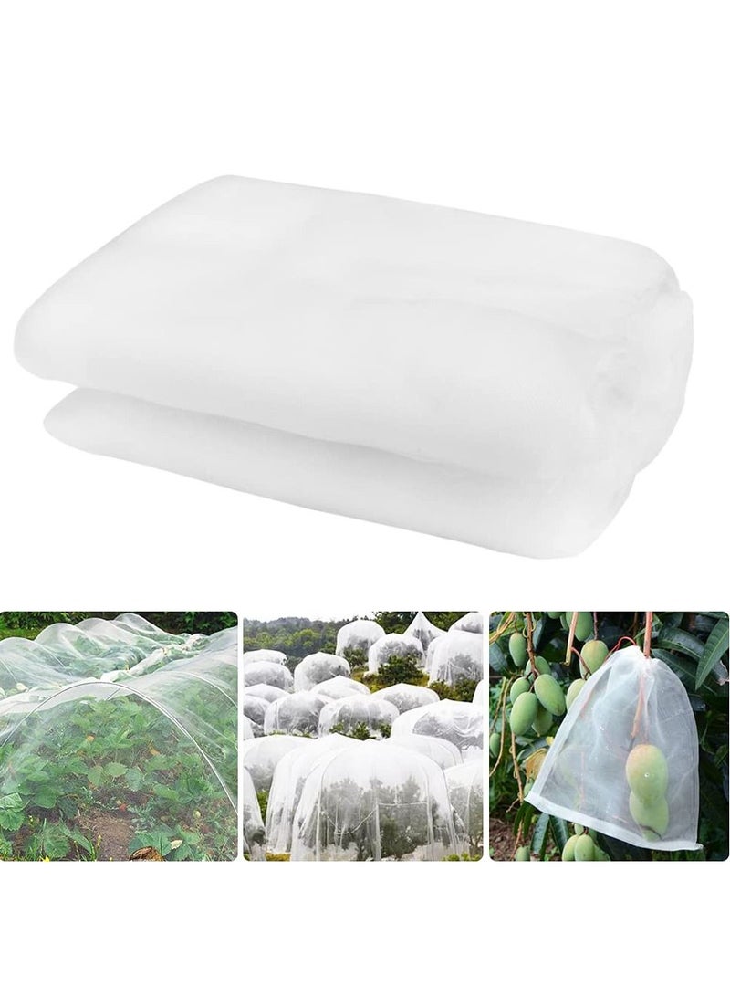 Insect Protection Net, Breathable Garden Vegetable Plant Protect Netting Portable Plant Protection Netting Grow Tunnel Fine Mesh Greenhouse Plant Barrier for Plants Vegetable Fruit (2.5M*6M)